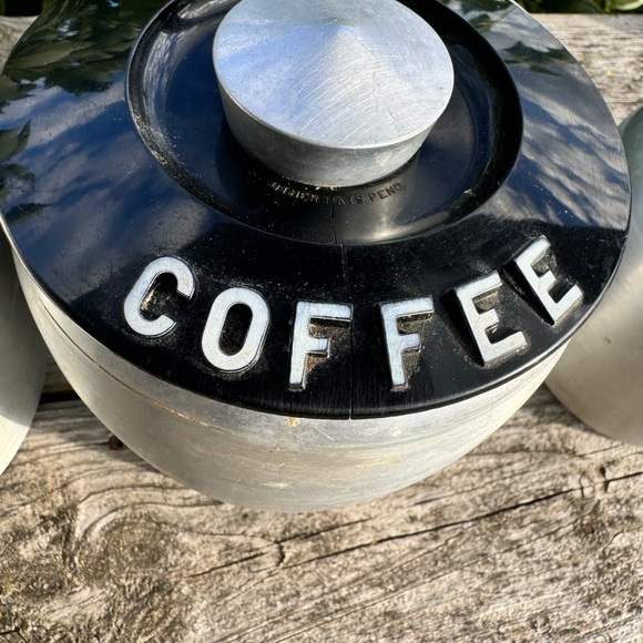 Vintage  Flour, Sugar, Coffee and Tea KROMEX Spun Aluminum Kitchen Cannisters - Picture 2 of 7